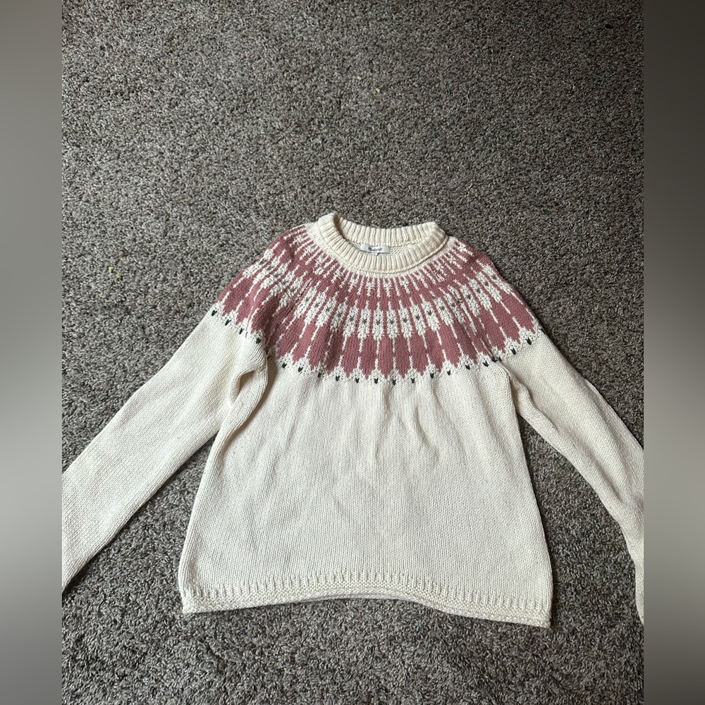 Madewell Fair Isle Keaton Pullover Sweater Alpaca Blend Boho Soft Cozy Winter S